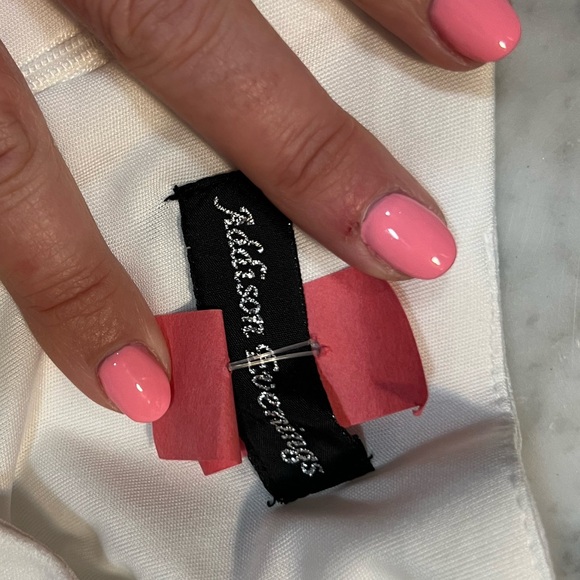 White one shoulder dress with a symmetrical, hemline and ruffle - Picture 5 of 7